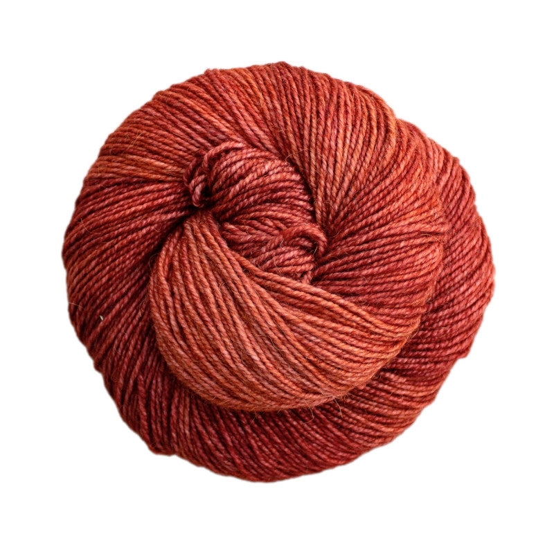 Malabrigo Dos Tierras DK Yarn in Dried Orange 895 - a tonal orange colorway