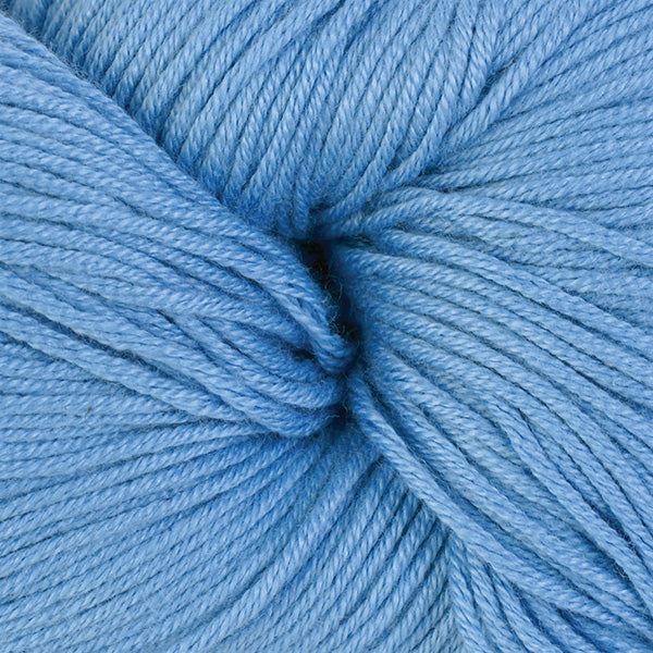 Aquidneck Island 6653, a light cornflower blue skein of Berroco's DK weight Modern Cotton.