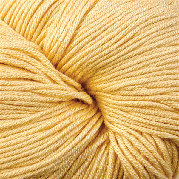 Del 6627, a sunshine yellow skein of Berroco's DK weight Modern Cotton.