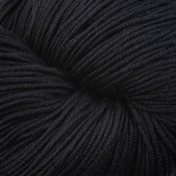 Longspur 6634, a black skein of Berroco's DK weight Modern Cotton.