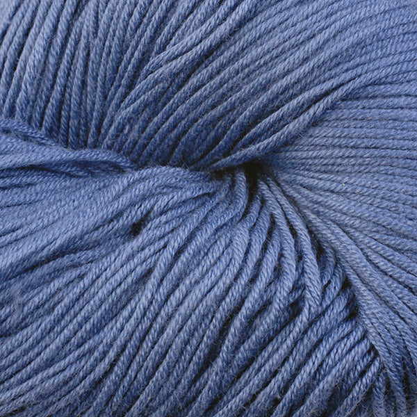 Napatree 6656, a dark demin blue skein of Berroco's DK weight Modern Cotton.