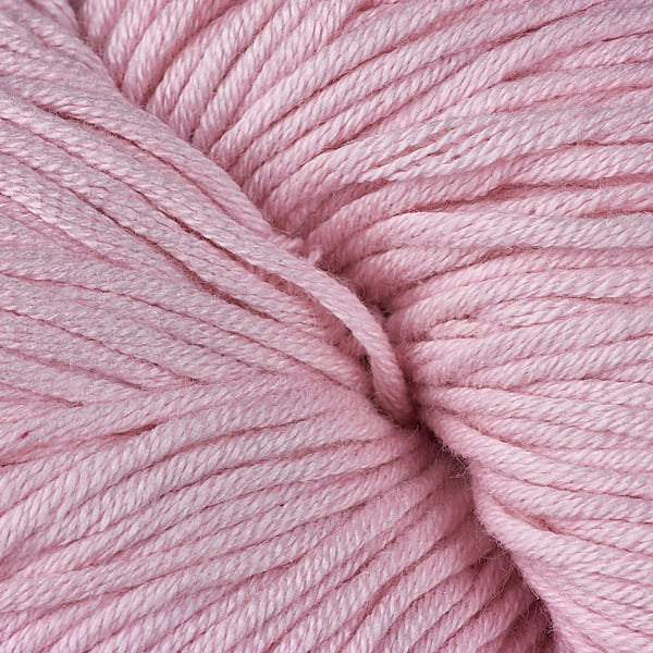 Rose Island 1662, a pale pink skein of Berroco's worsted weight Modern Cotton.