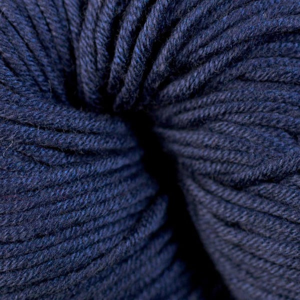 Hope 1663, a dark blue skein of Berroco's worsted weight Modern Cotton.