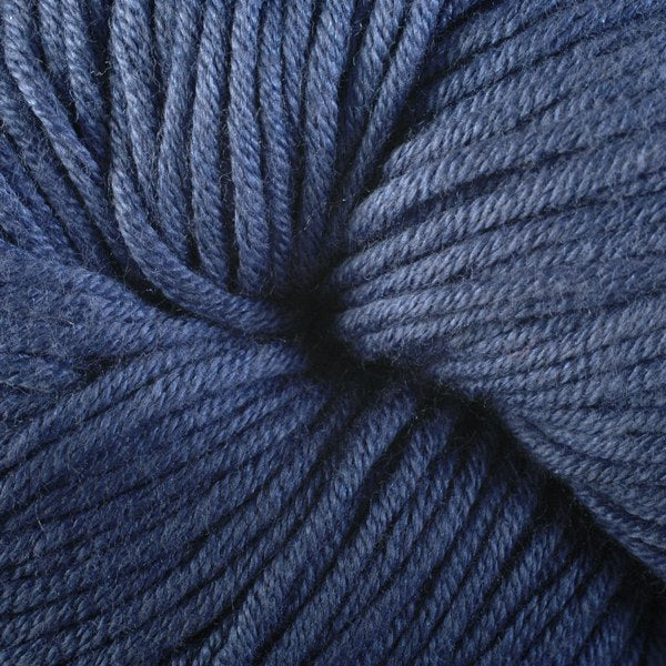 Napatree 1656, a dark demin blue skein of Berroco's worsted weight Modern Cotton.