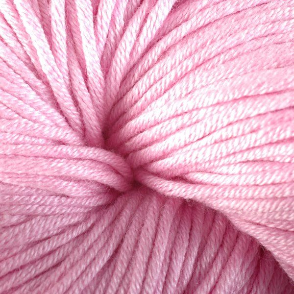 Spinnaker 1622, a bright frosting pink skein of Berroco's worsted weight Modern Cotton.