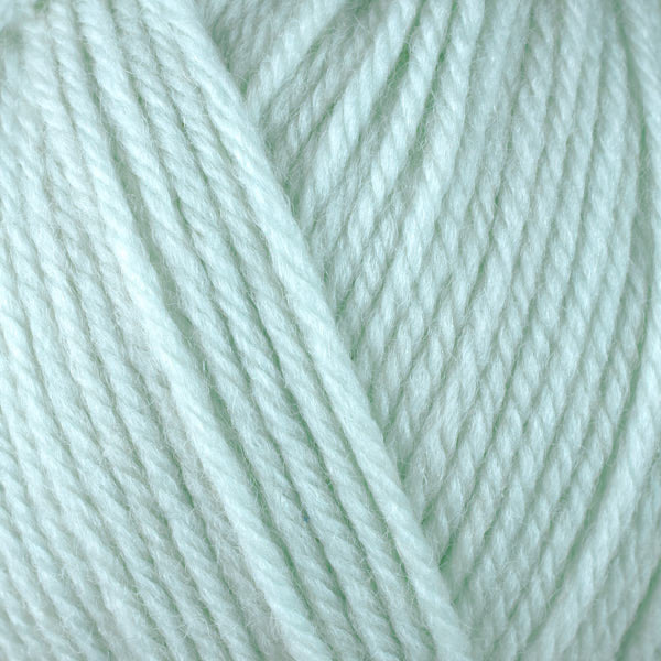 Mint 3309, a pale mint skein of washable worsted weight Ultra Wool yarn.