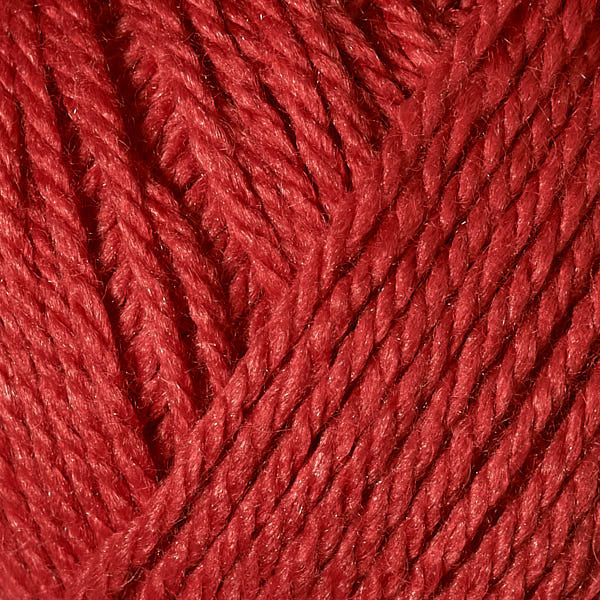 Berroco's Vintage Baby DK yarn in the color Poppy 10033, a true red.