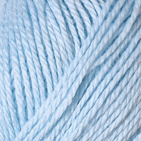 Berroco's Vintage Baby DK yarn in the color Sky Blue 10008, a pastel blue.
