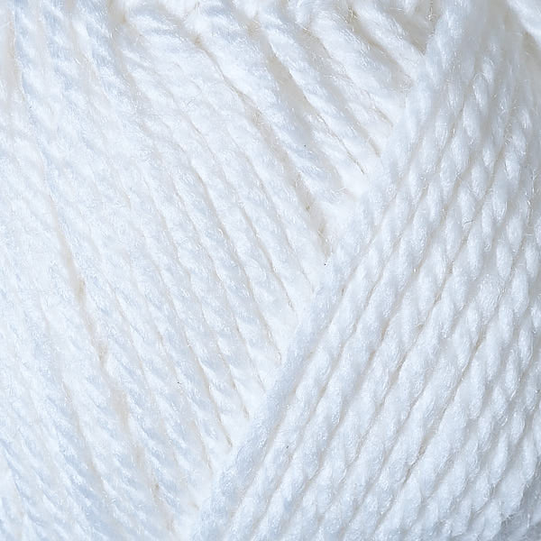 Berroco's Vintage Baby DK yarn in the color Snow White 10001, a bright white.