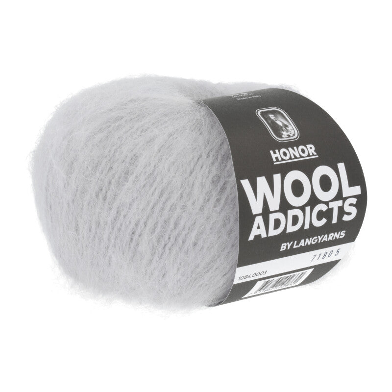 Wool Addicts Honor Worsted in the color 1084.0003, a light grey.