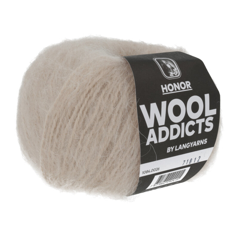 Wool Addicts Honor Worsted in the color 1084.0025, a light sandy tan.