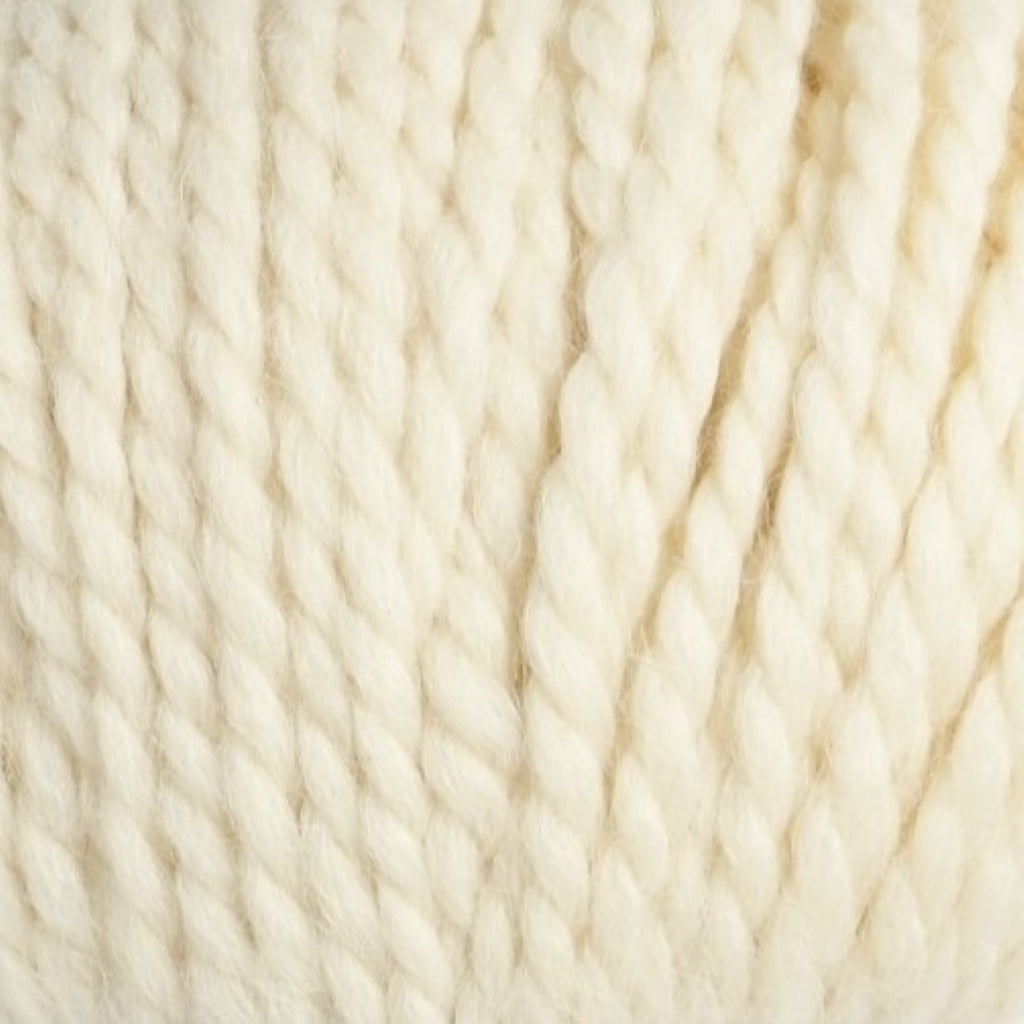 Color: Aran 8542.  A creamy white variant of Plymouth Baby Alpaca Grande yarn. 