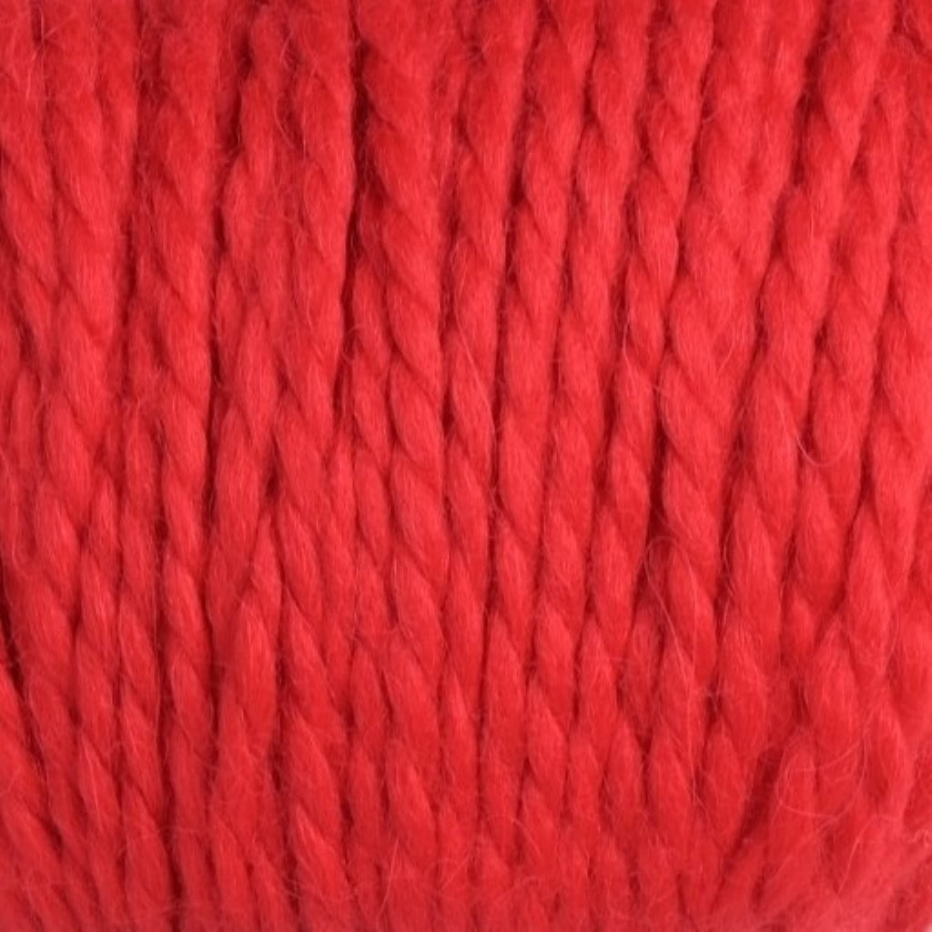 Color: Red 2060.  An orangish red variant of Plymouth Baby Alpaca Grande yarn. 