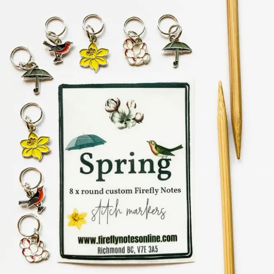 Autumn stitch markers for knitting, Custom Firefly Notes Stitch marker