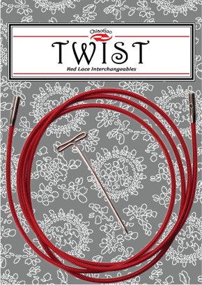 ChiaoGoo 8-Inch Twist Lace Interchangeable Cables, Large, Red