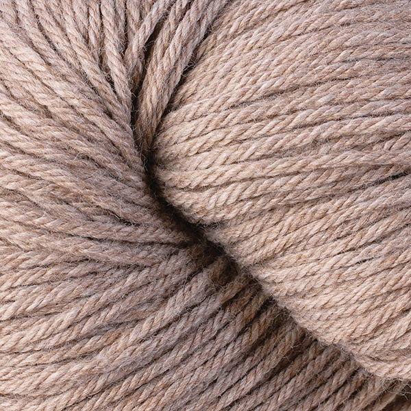 Berroco Vintage Worsted weight yarn in the color Oats 5105, a light heathered brown.