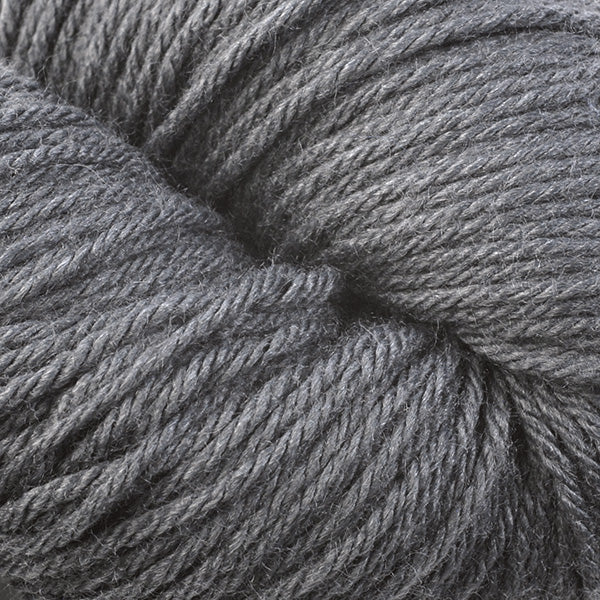 Berroco Vintage Worsted weight yarn in the color Storm 5109, a cool toned medium grey.