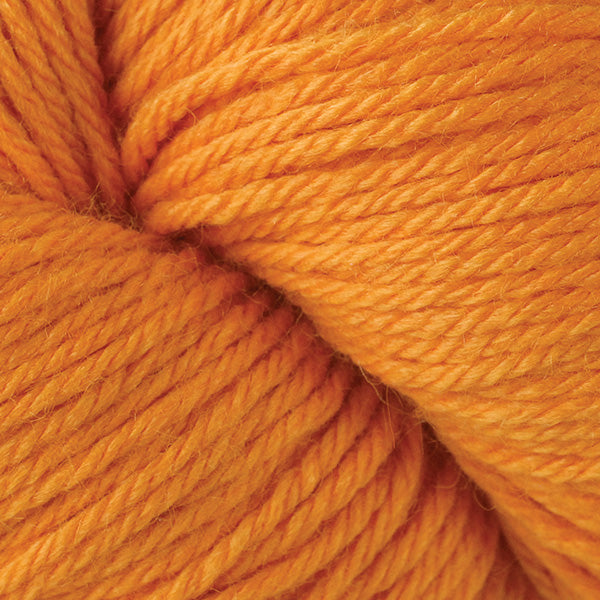 Berroco Vintage Worsted weight yarn in the color Tangerine 51130, a bright citrus orange.