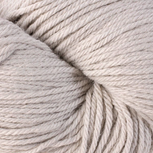 Berroco Vintage Worsted weight yarn in the color Dove 5116, a light off-white.