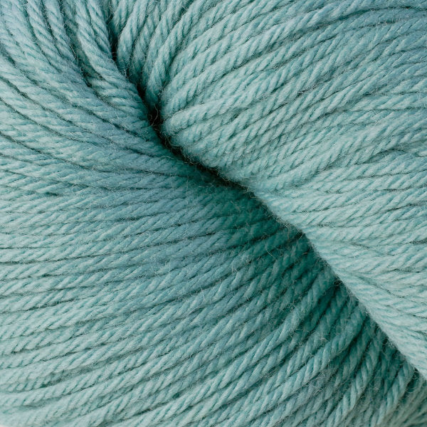 Berroco Vintage Worsted weight yarn in the color Gingham 5120, a light turquoise blue.