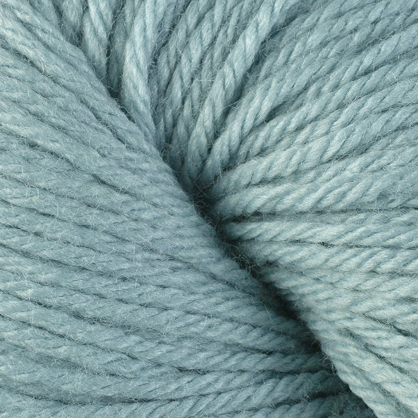 Berroco Vintage Worsted weight yarn in the color Bird's Egg 5136, a light delicate blue.