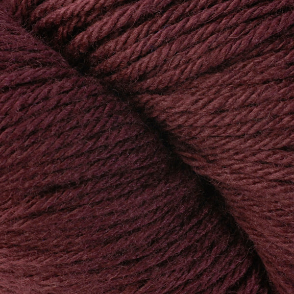 Berroco Vintage Worsted weight yarn in the color Beet Root 51109, a dark burgundy.
