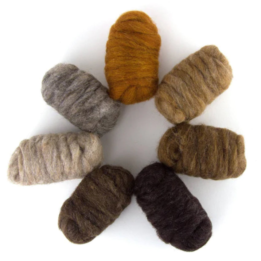 Carded Corriedale Wool Sliver - Woodland Creatures