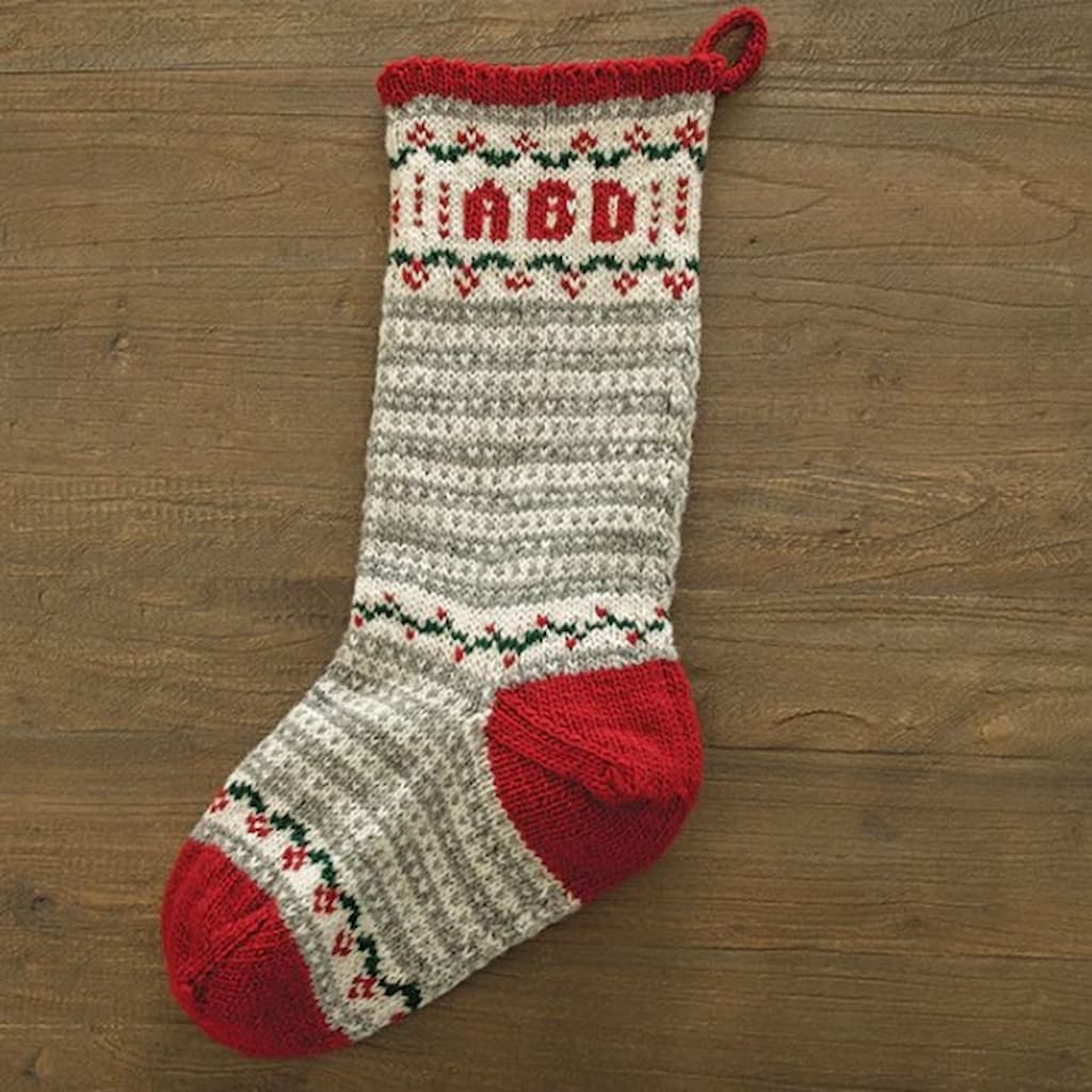 Appalachian Baby Designs Stripes & Garland Christmas Stocking Kit - Paradise Fibers
