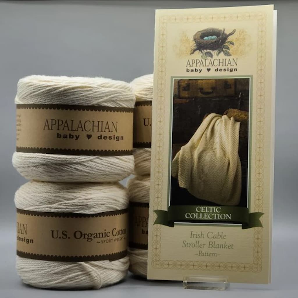 Appalachian Baby Irish Cable Stroller Blanket Kit - Paradise Fibers