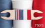 TTKY3 - YY330 denim blue, YY301 white, YY312 chilli pepper