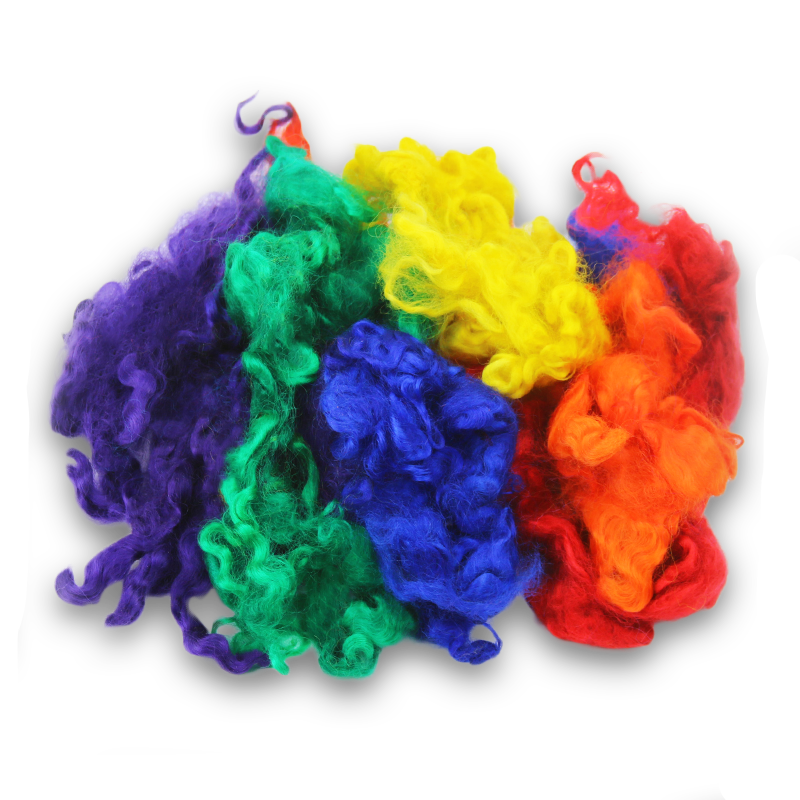 Ashford Rainbow Dyed English Leicester Fleece Locks-Fiber-4oz-