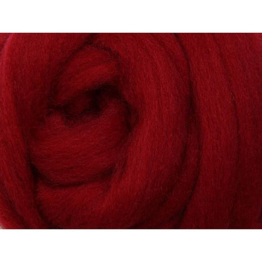 Ashford Solid Colored Corriedale Sliver - 2.2lb bag - Cherry Red - Paradise Fibers