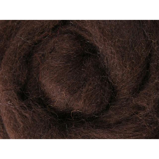 Ashford Solid Colored Corriedale Sliver - 2.2lb bag - Chocolate - Paradise Fibers