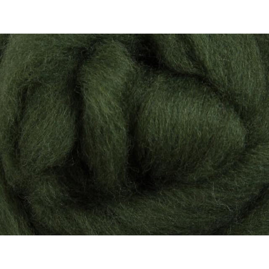 Ashford Solid Colored Corriedale Sliver - 2.2lb bag - Fern Green - Paradise Fibers