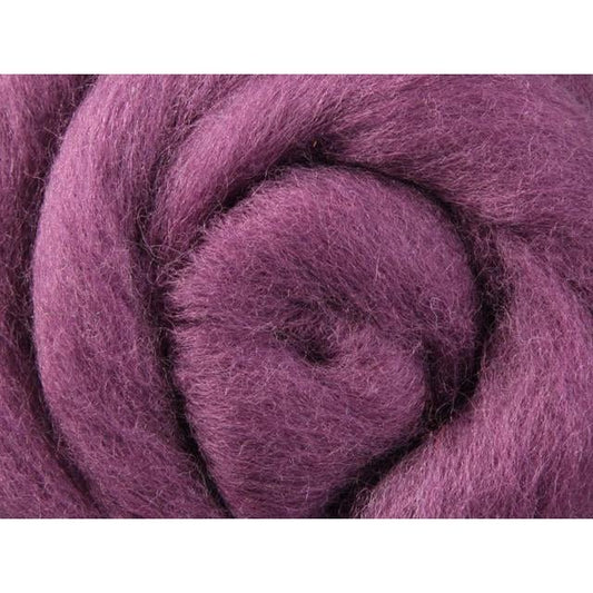Ashford Solid Colored Corriedale Sliver - 2.2lb bag - Grape Jelly - Paradise Fibers