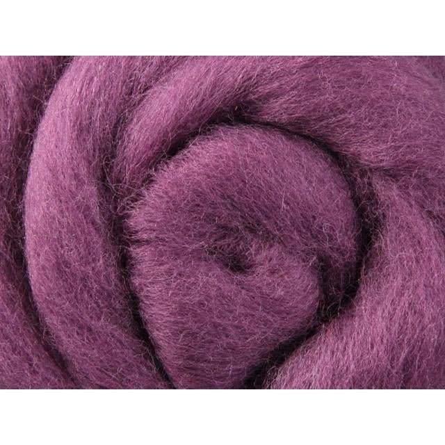 Ashford Solid Colored Corriedale Sliver - 2.2lb bag - Grape Jelly - Paradise Fibers