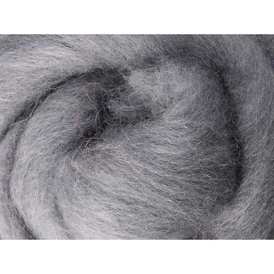 Ashford Solid Colored Corriedale Sliver - 2.2lb bag - Grey - Paradise Fibers