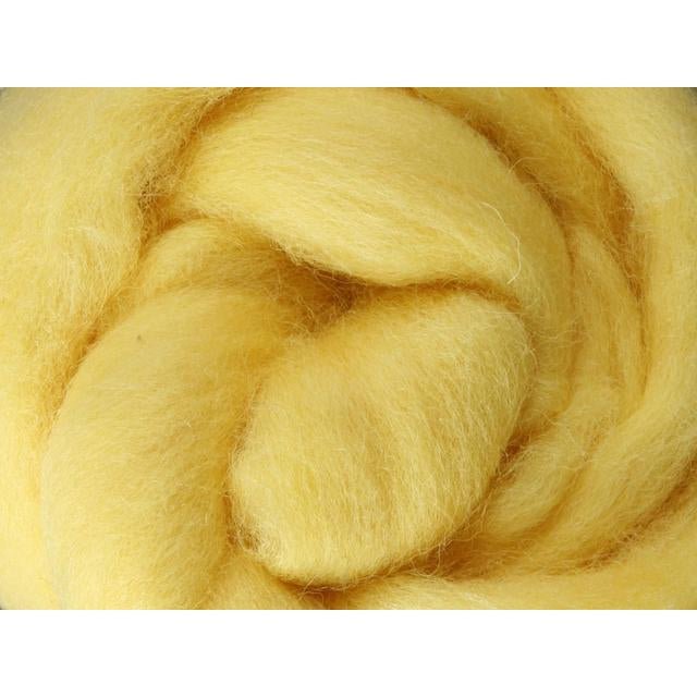 Ashford Solid Colored Corriedale Sliver - 2.2lb bag - Lemon - Paradise Fibers