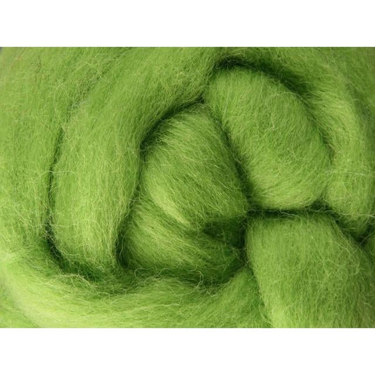 Ashford Solid Colored Corriedale Sliver - 2.2lb bag - Lime - Paradise Fibers