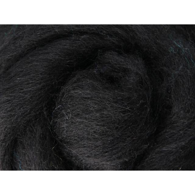 Ashford Solid Colored Corriedale Sliver - 2.2lb bag - Liquorice - Paradise Fibers