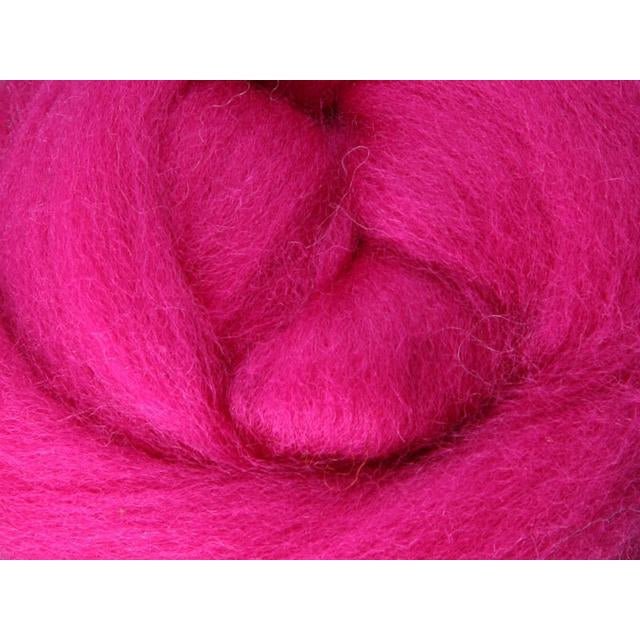 Ashford Solid Colored Corriedale Sliver - 2.2lb bag - Magenta - Paradise Fibers