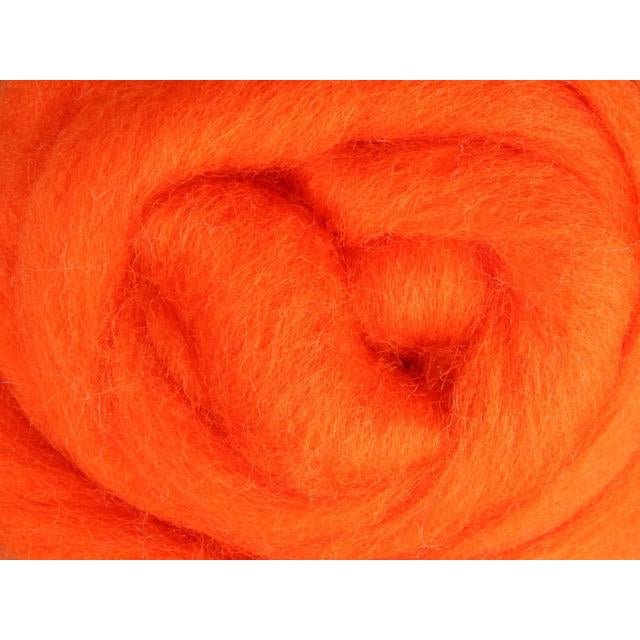 Ashford Solid Colored Corriedale Sliver - 2.2lb bag - Orange - Paradise Fibers