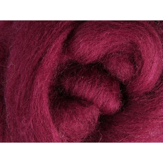 Ashford Solid Colored Corriedale Sliver - 2.2lb bag - Raspberry - Paradise Fibers
