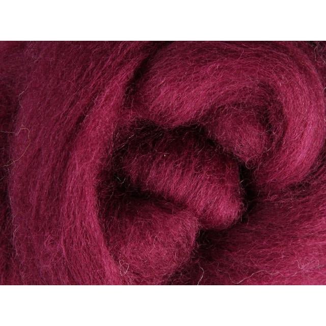Ashford Solid Colored Corriedale Sliver - 2.2lb bag - Raspberry - Paradise Fibers