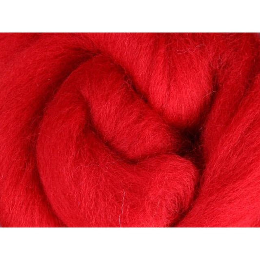 Ashford Solid Colored Corriedale Sliver - 2.2lb bag - Scarlet - Paradise Fibers