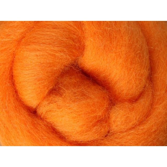 Ashford Solid Colored Corriedale Sliver - 2.2lb bag - Tangerine - Paradise Fibers