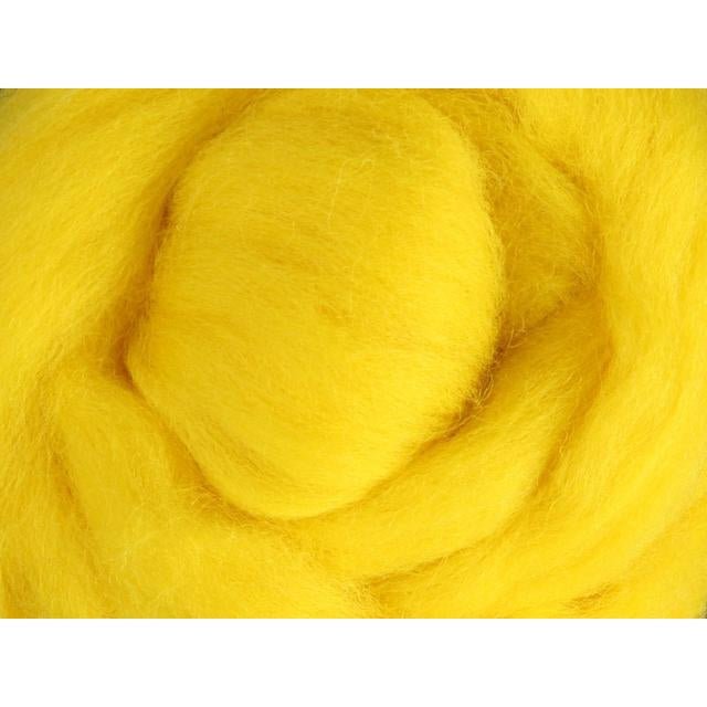 Ashford Solid Colored Corriedale Sliver - 2.2lb bag - Yellow - Paradise Fibers