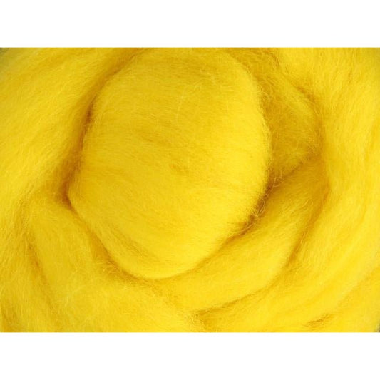 Ashford Solid Colored Corriedale Sliver - 2.2lb bag - Yellow - Paradise Fibers