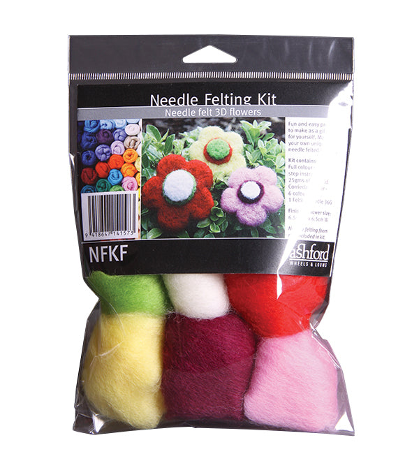 Ashford Needle Felting Kit - Flowers-Needle Felting Kit-