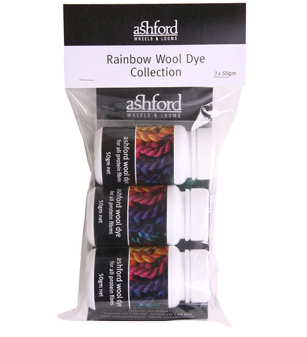 Ashford Acid Dye Rainbow Collection-Dyes-3x 50g-